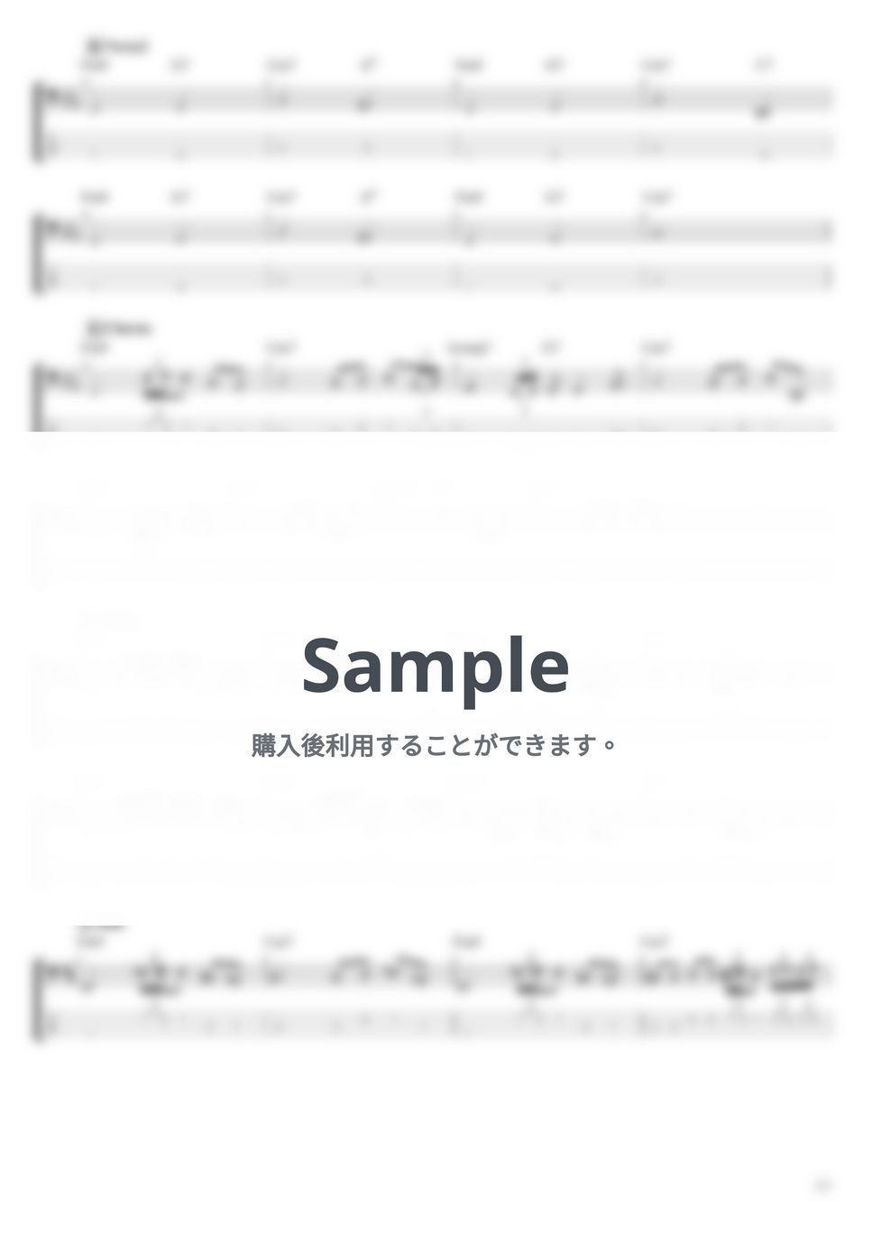 King Gnu - 硝子窓 (ベース Tab譜 4弦) by T's bass score