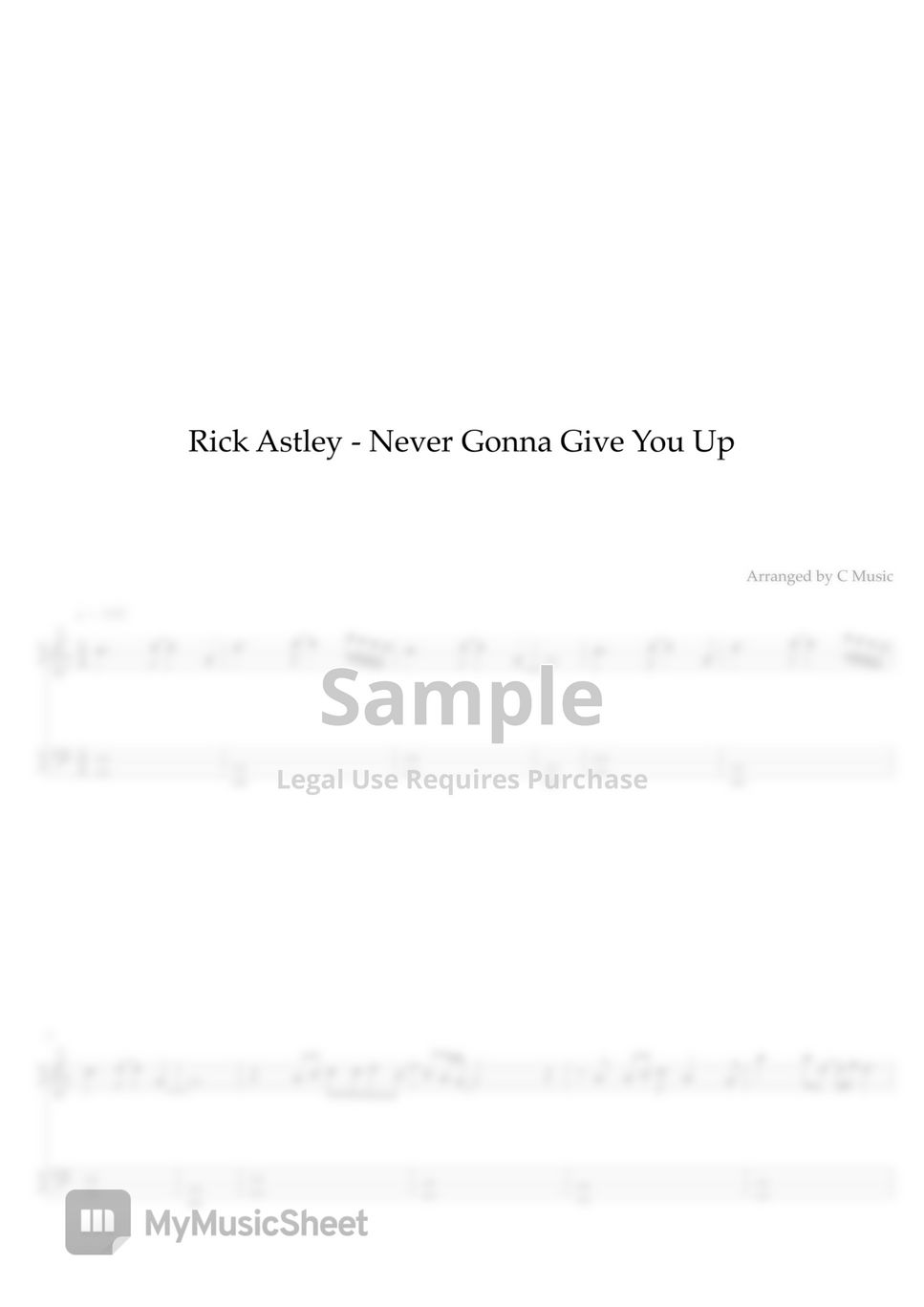 Rick Astley - - Never Gonna Give You Up (Easy Version) by C Music