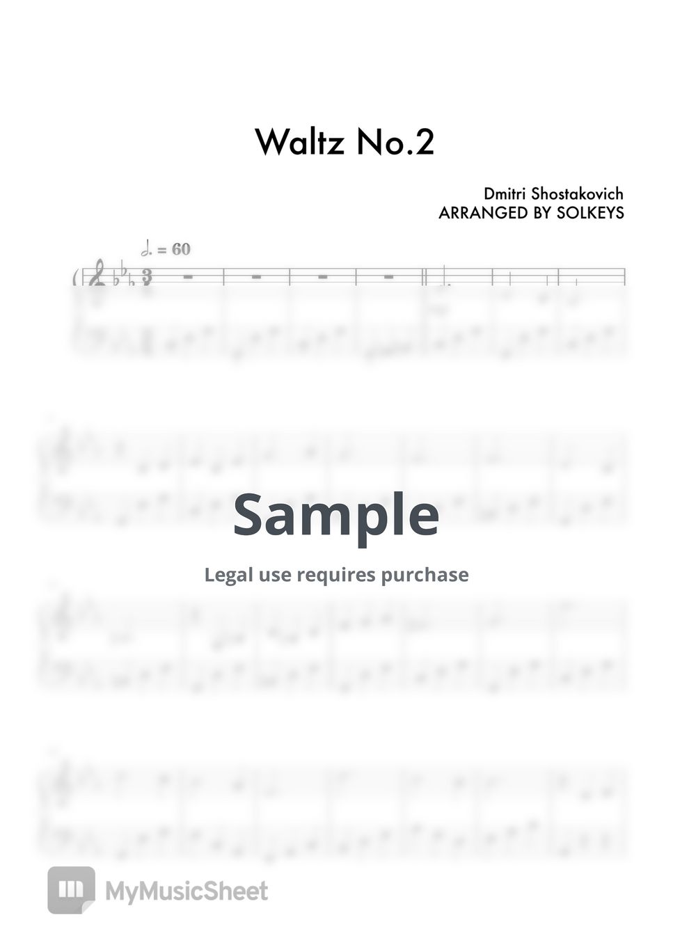 Dmitri Shostakovich - Waltz No.2 (EASY Piano Version) by SolKeys