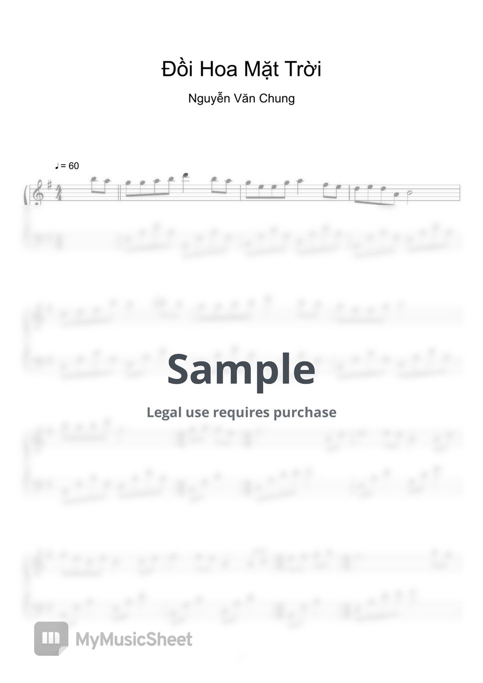 Nguyễn Văn Chung - ĐỒI HOA MẶT TRỜI【Elementary level】 (Sheet Music, MIDI,) by sayu