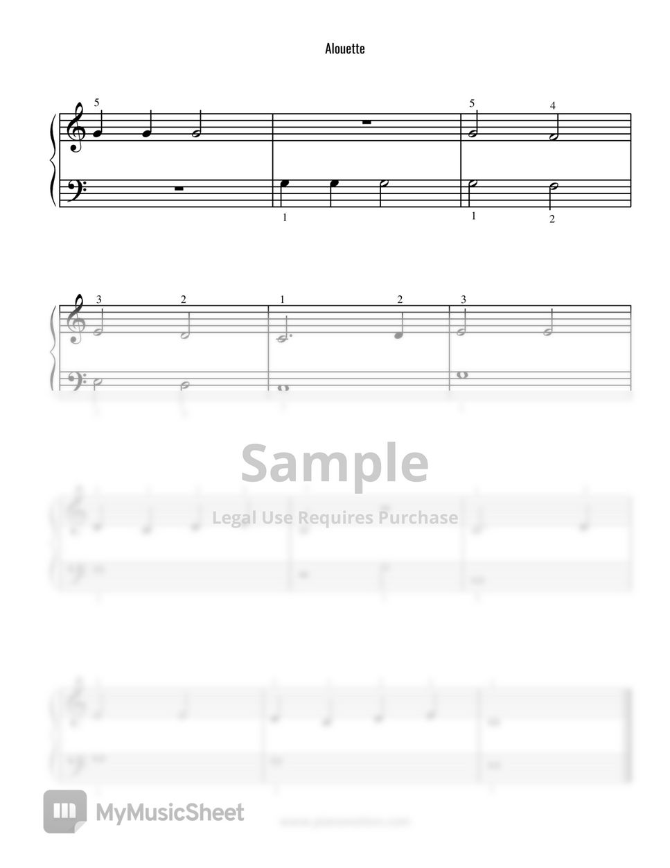 Piano Notion - Alouette (Piano Solo) Sheets