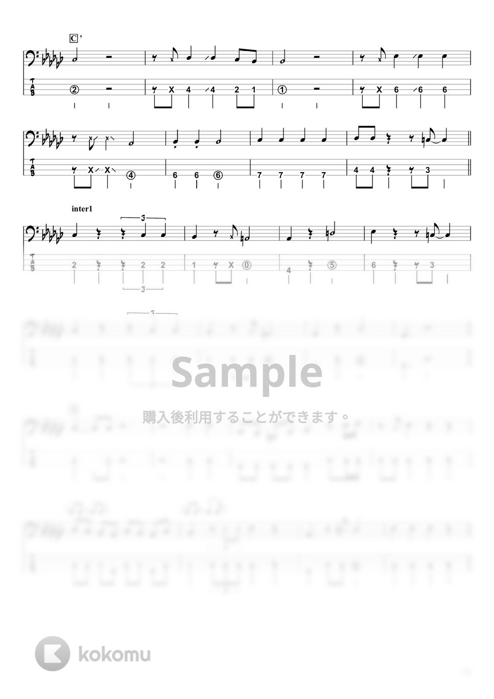 Ｏｆｆｉｃｉａｌ髭男ｄｉｓｍ - ＳＵＢＴＩＴＬＥ (ベースTAB譜☆4弦ベース対応) by swbass