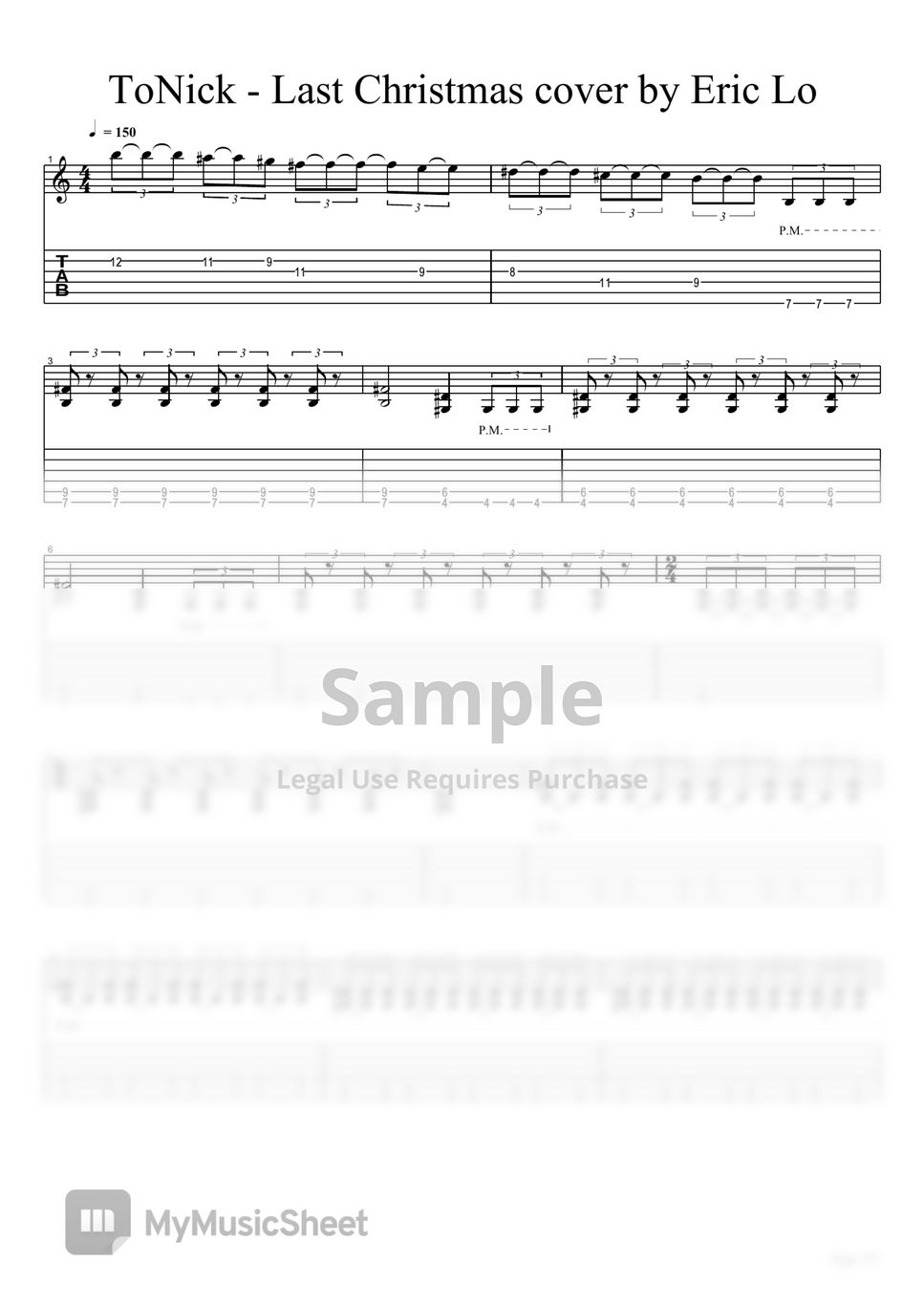 tonick-last-christmas-guitar-cover-tab-by-eric-lo
