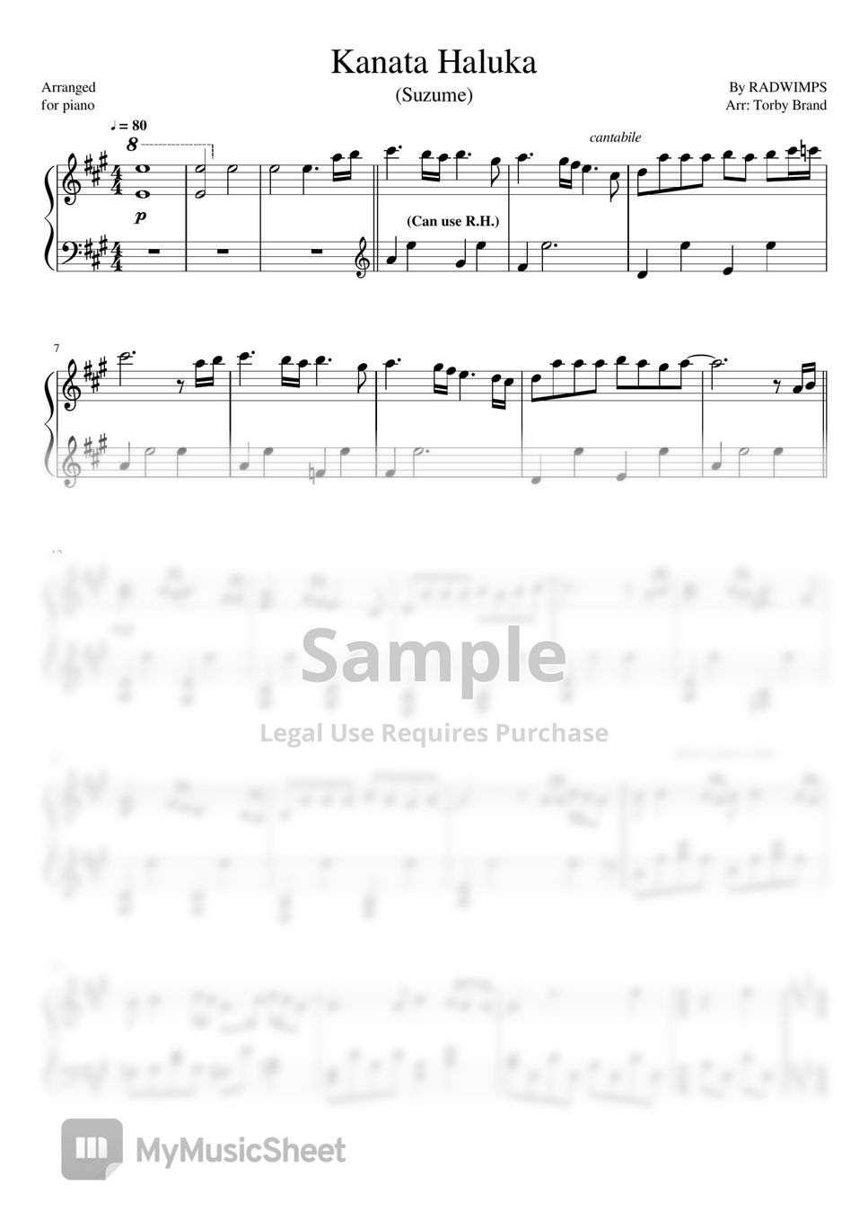 RADWIMPS - KANATA HALUKA (Suzume) Sheets by Torby Brand