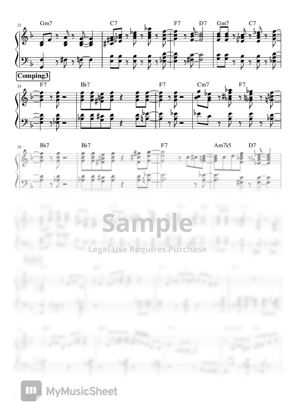 F Blues Tutorial Comping&Solo (Jazz Piano) Sheets by Mindpiano