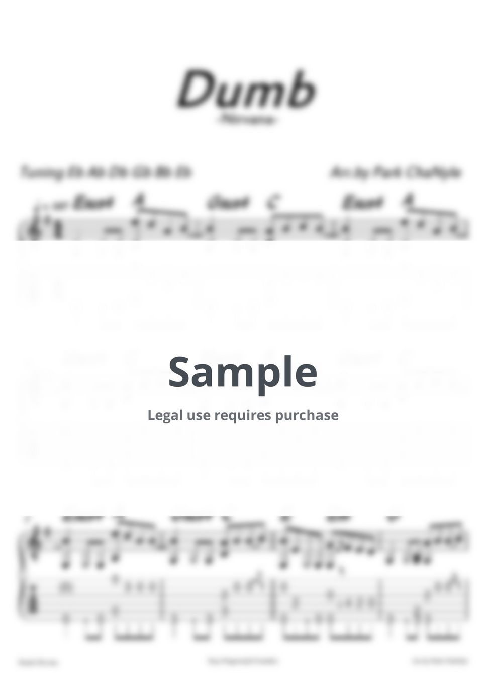 Nirvana Dumb Tab + 단선 악보 by Park ChaNyle