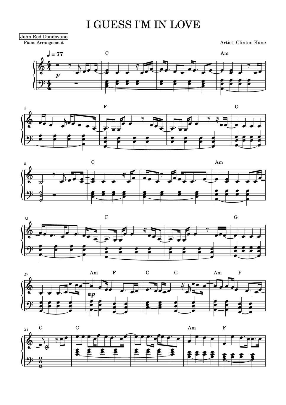 Im Not At All In Love Sheet Music