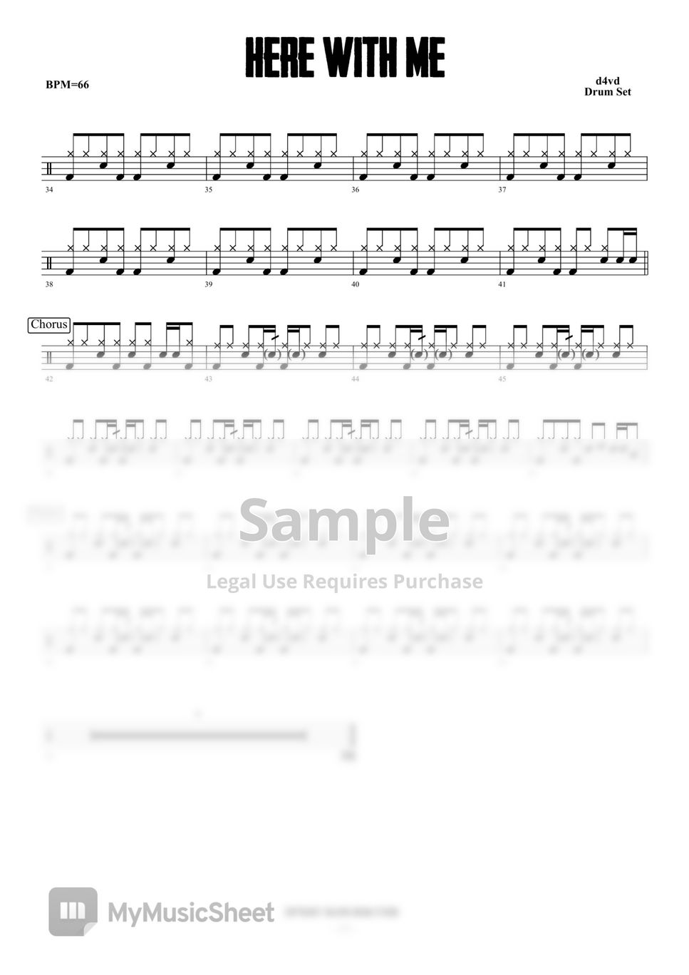 d4vd - Here With Me sheet music for piano download