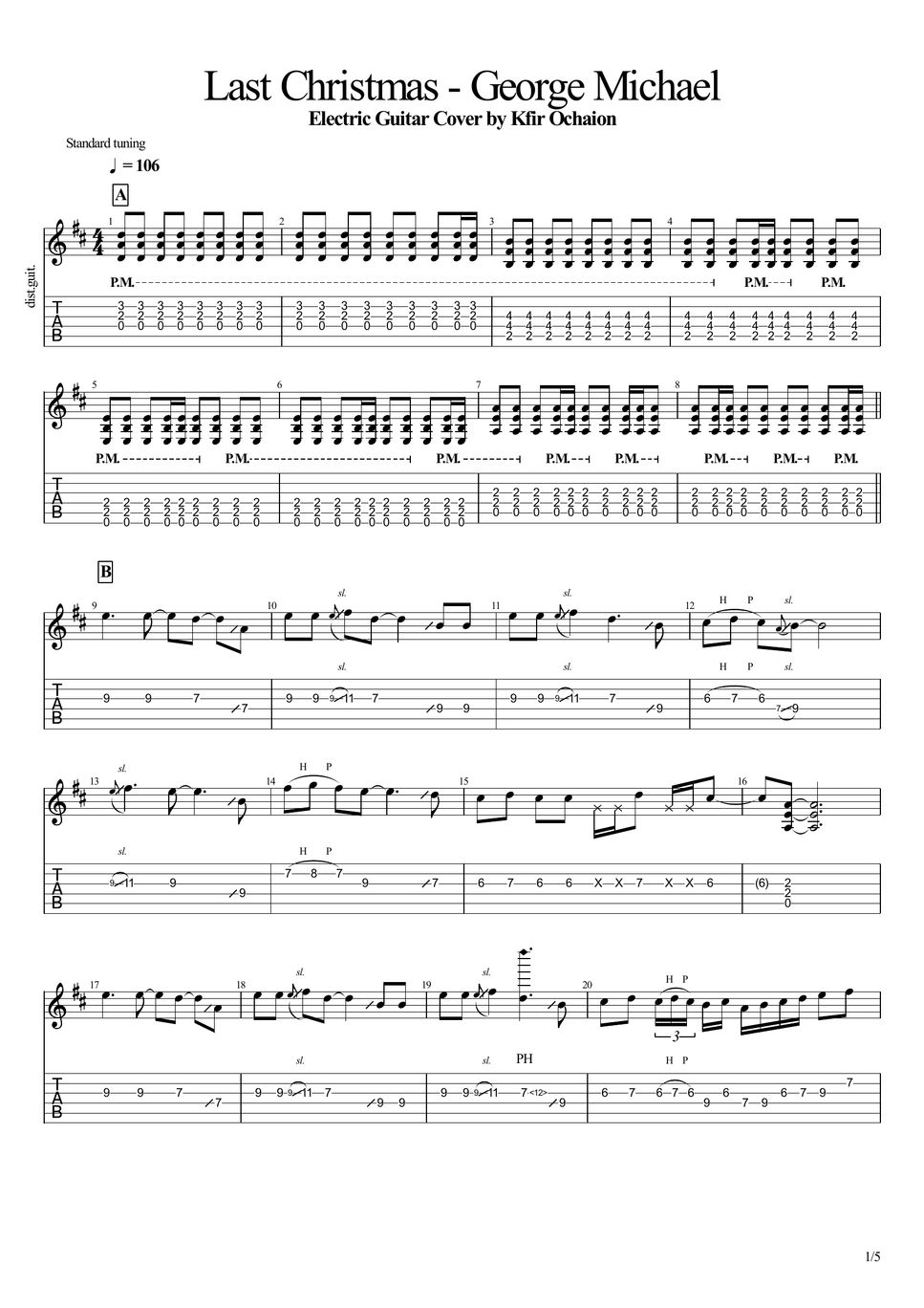Michael Last Christmas Sheets by Kfir Ochaion