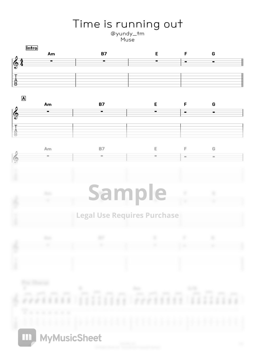 muse-time-is-running-out-chord-lyrics-1st-2sttab-sheets-by-yundy-tm