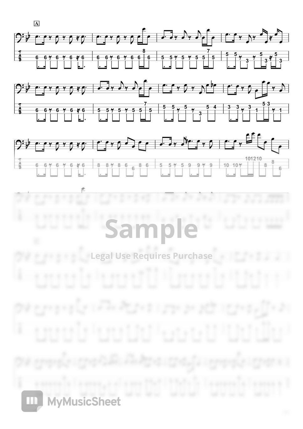 YOASOBI - 群青 (BassTAB 4strings) by swbass