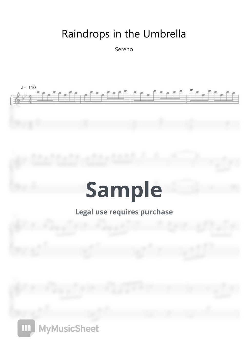 세레노 (Sereno) 우산을 타고 내린 비 (Raindrops in the Umbrella) (Sheet Music