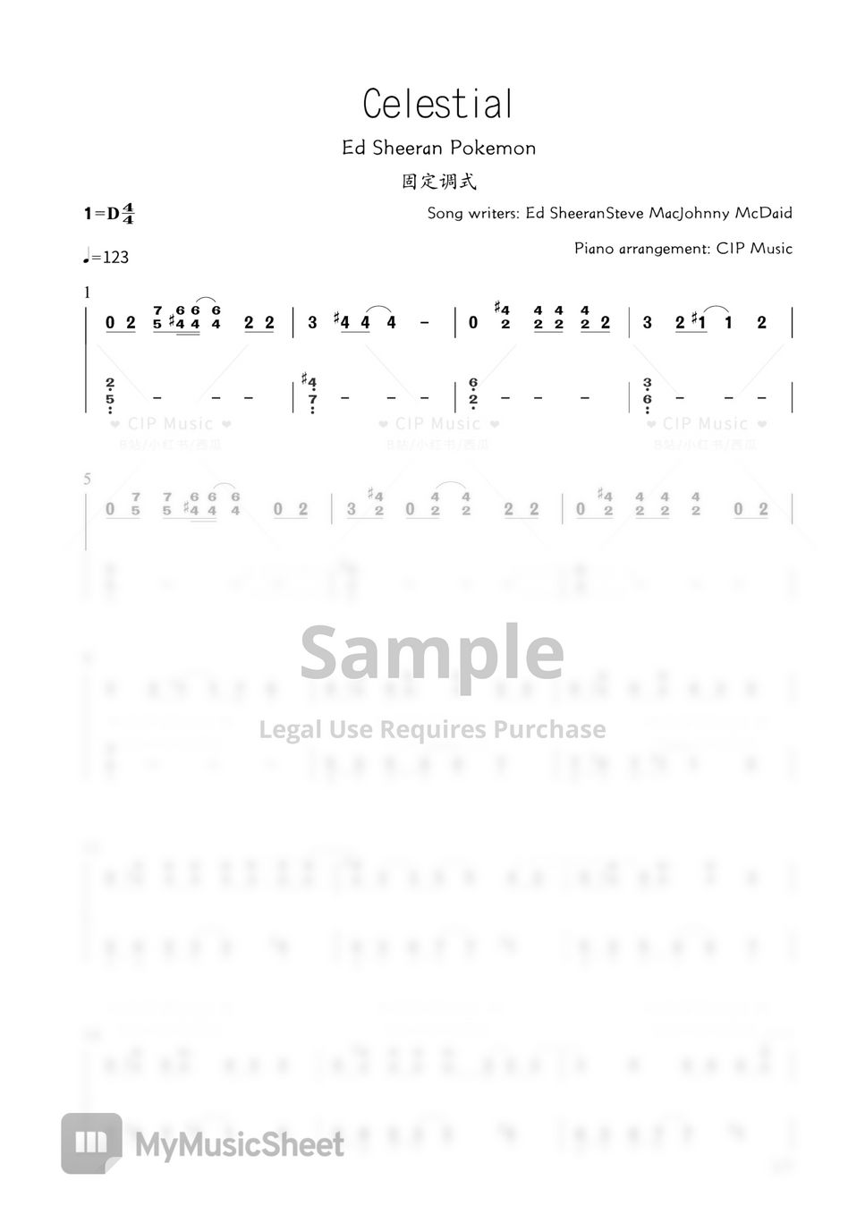 Ed Sheeran Celestial 3 Versions Sheets By Cip Music 0188