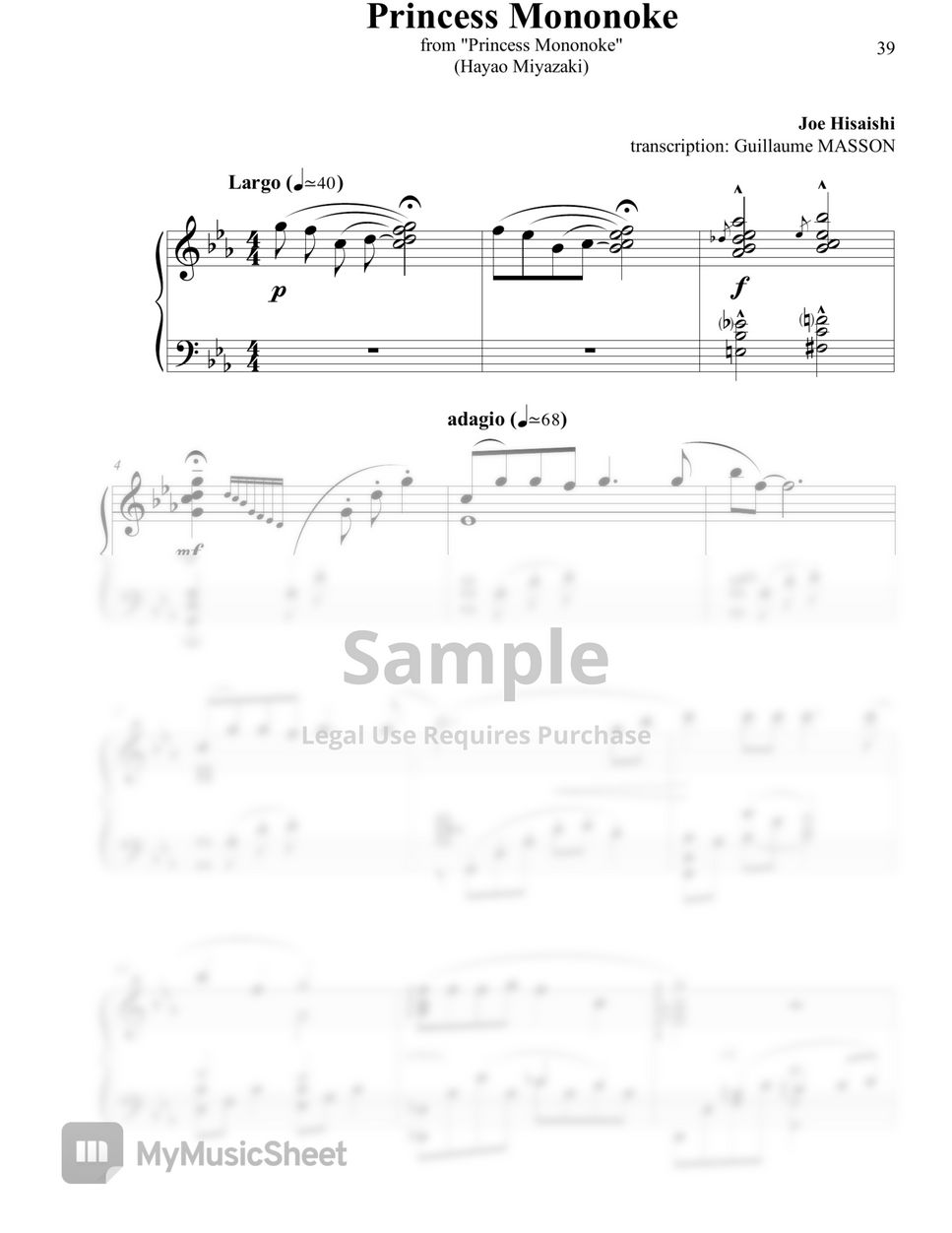 Joe Hisaishi - Mononoke Piano Collection by Guillaume Masson
