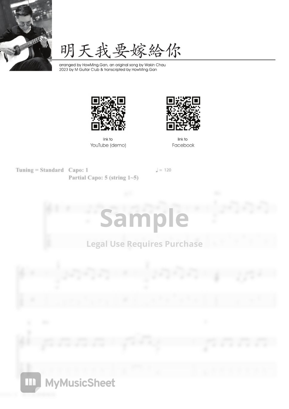 Wakin Chau Ming Tian Wo Yao Jia Gei Ni (Fingerstyle) Sheets by HowMing