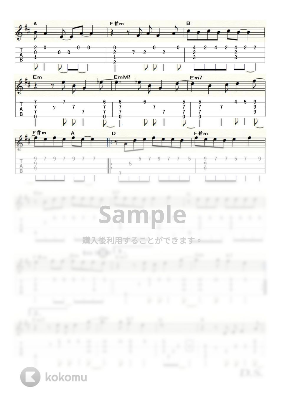 サザンオールスターズ - 真夏の果実 (ｳｸﾚﾚｿﾛ / Low-G / 上級) by ukulelepapa