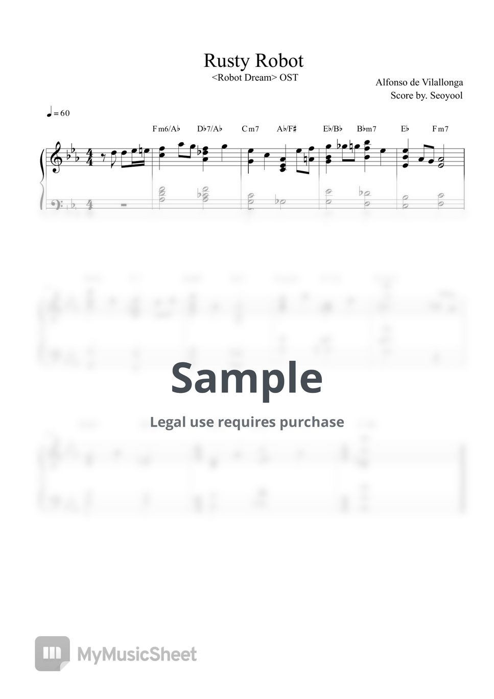Alfonso de Vilallonga - Rusty Robot ( OST Piano Cover) Sheets by Seoyool