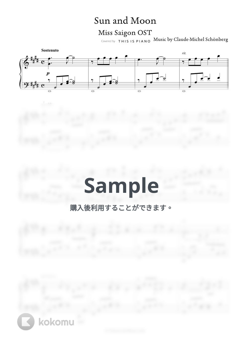 ミス・サイゴンOST - サン・アンド・ムーン by THIS IS PIANO