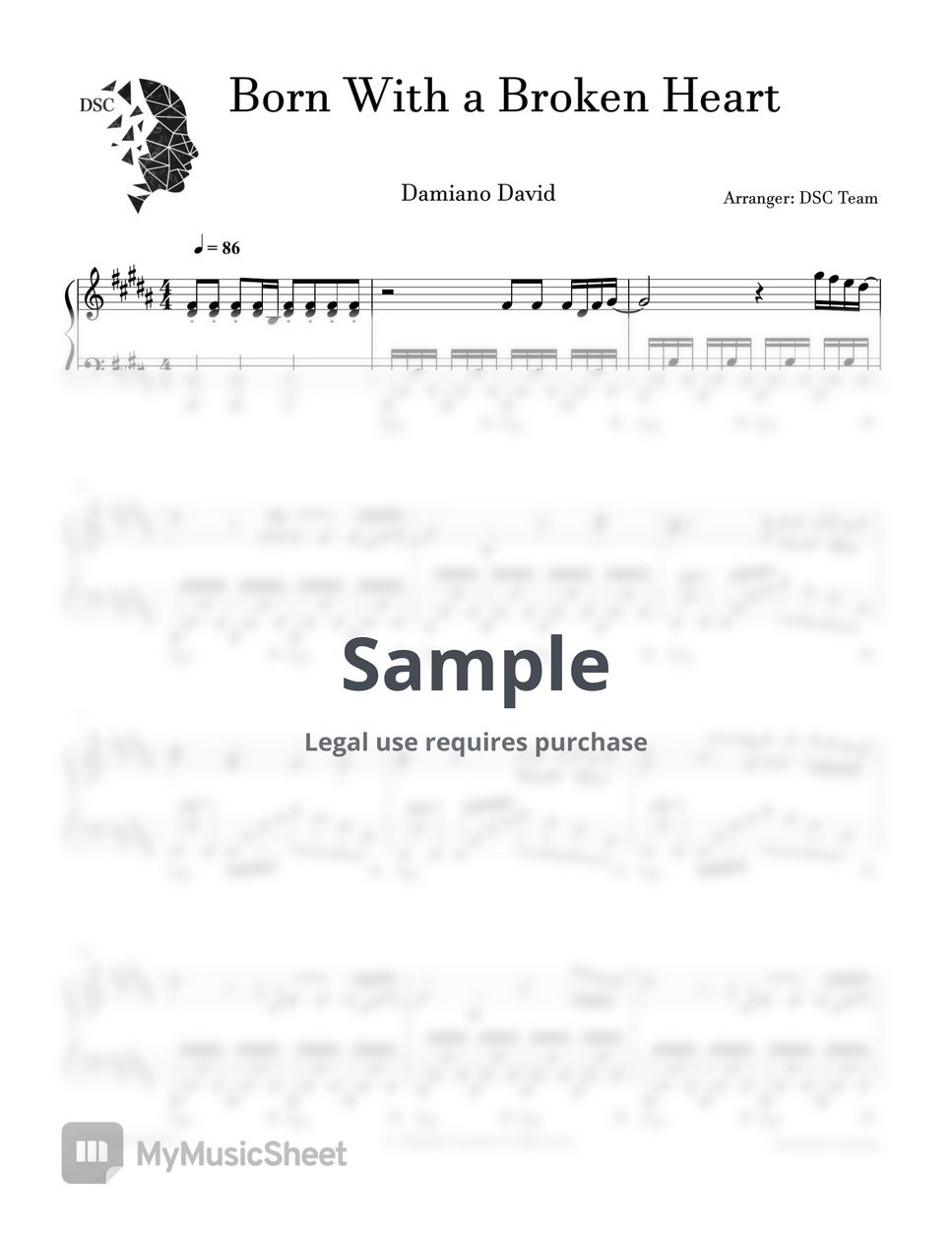 Damiano david born with a broken heart by digital scores collection