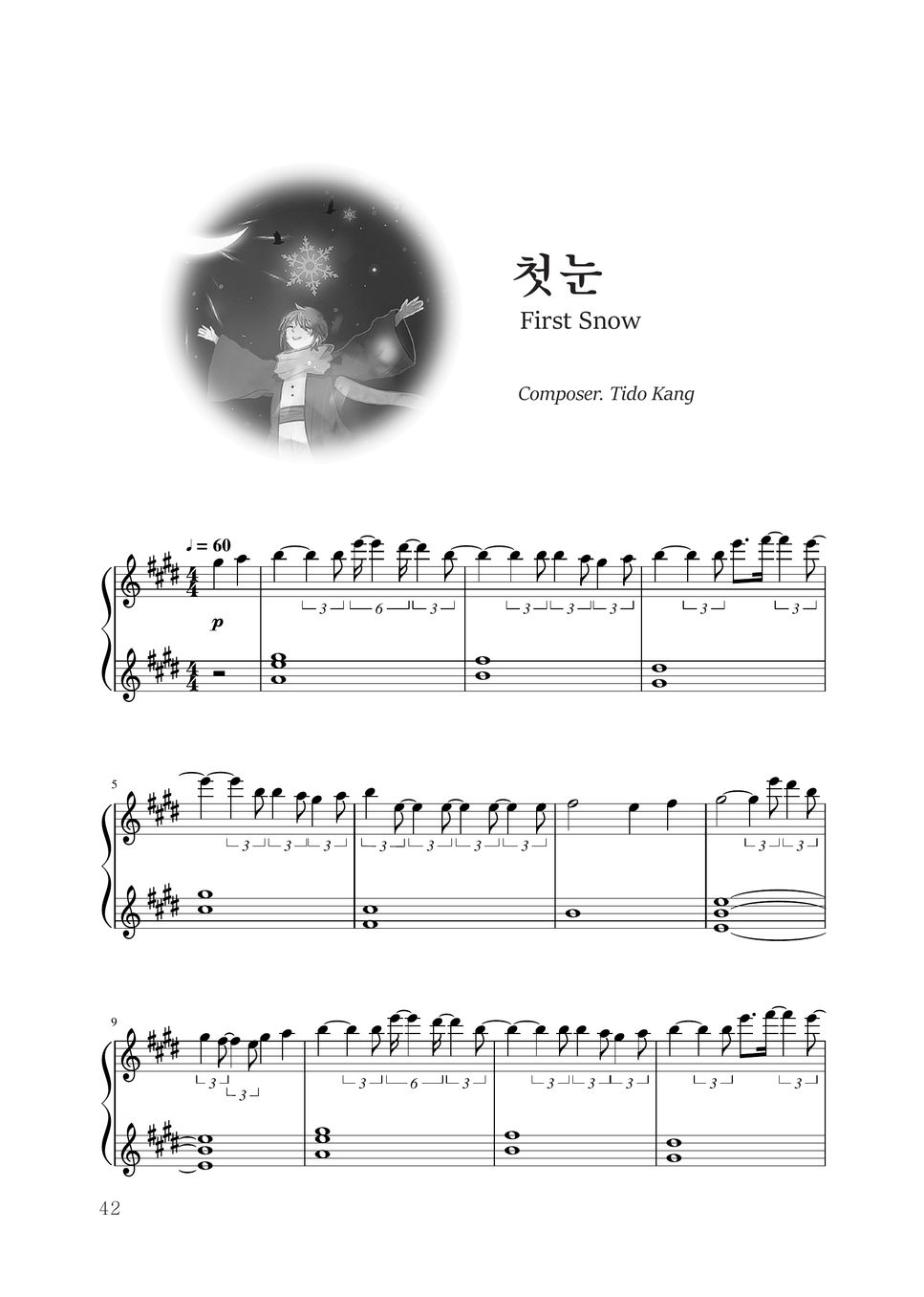 Tido Kang - First Snow 楽譜
