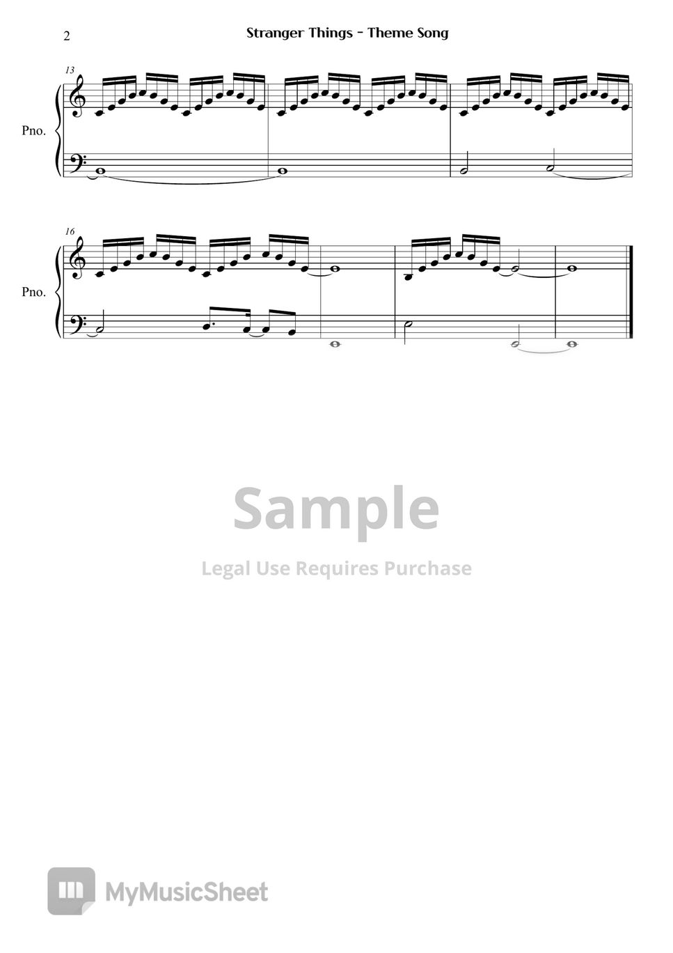 Stranger Things Stranger Things Theme Song Sheet By Right Now Piano 