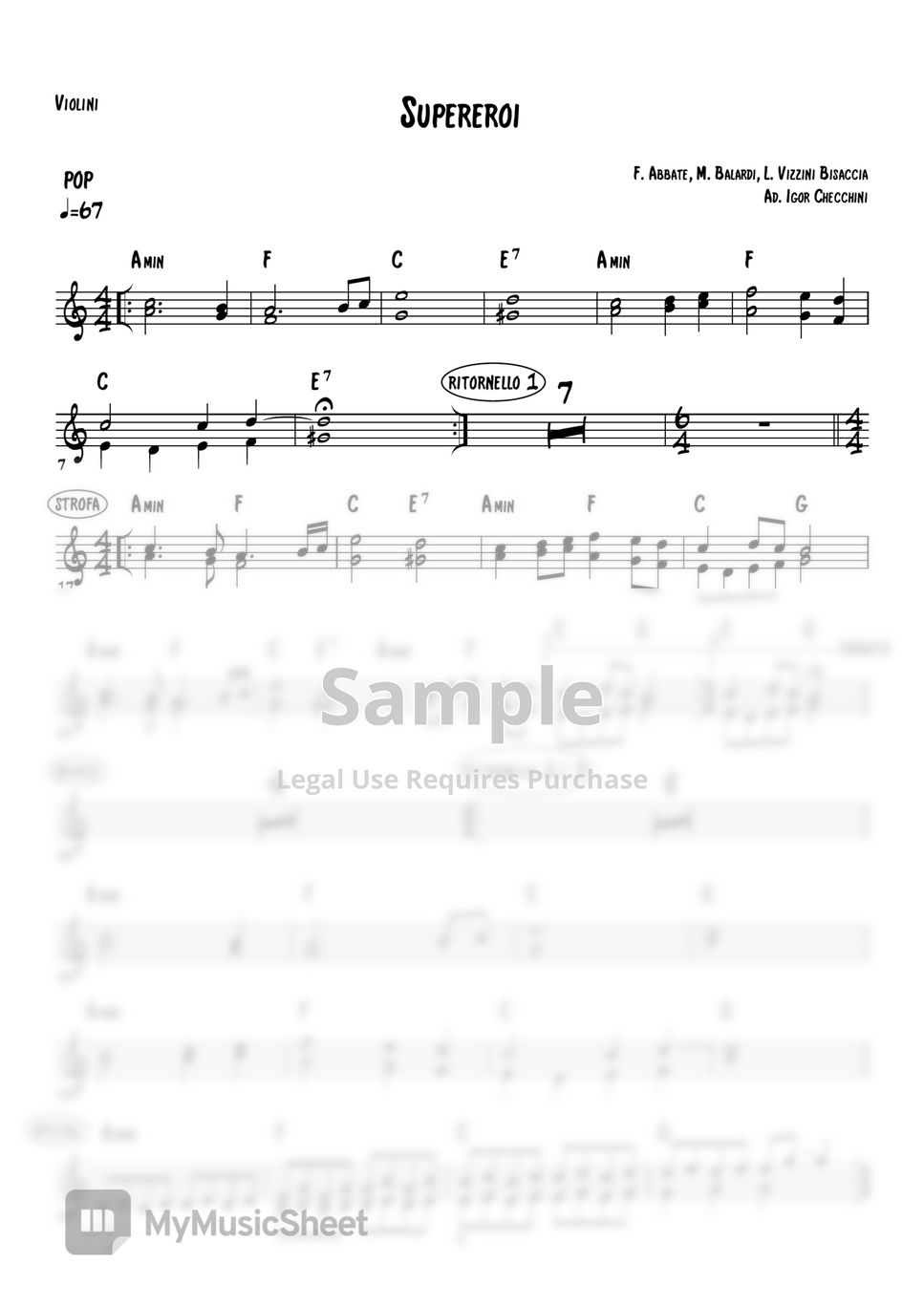 Supereroi° Sheet music for Piano, Vocals (Piano-Voice)