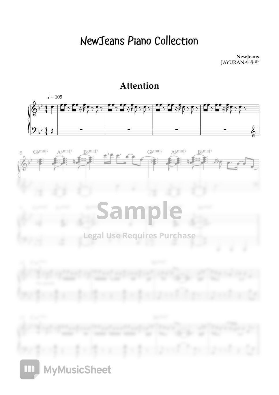 Ditto – New Jeans (뉴진스) Sheet music for Piano (Solo