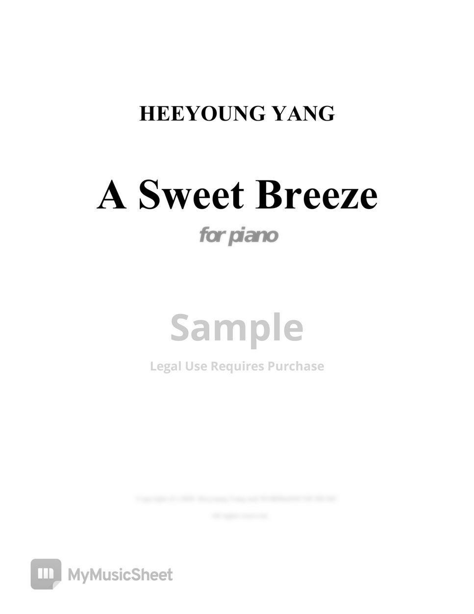 Heeyoung Yang - A Sweet Breeze for piano (Gun-bam Taryung) by Heeyoung Yang