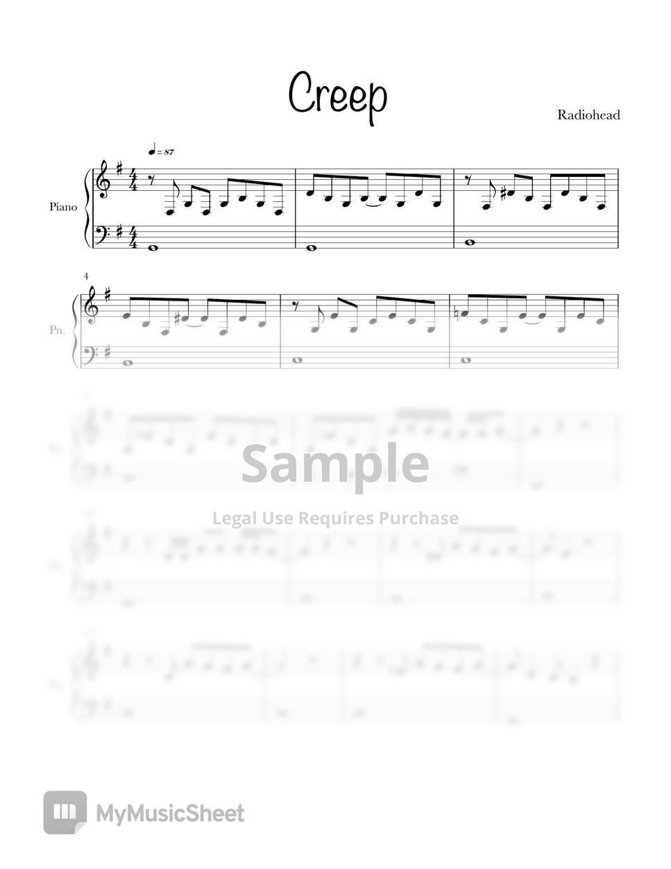 Radiohead - Creep - (Easy Version) Sheets by PHianonize