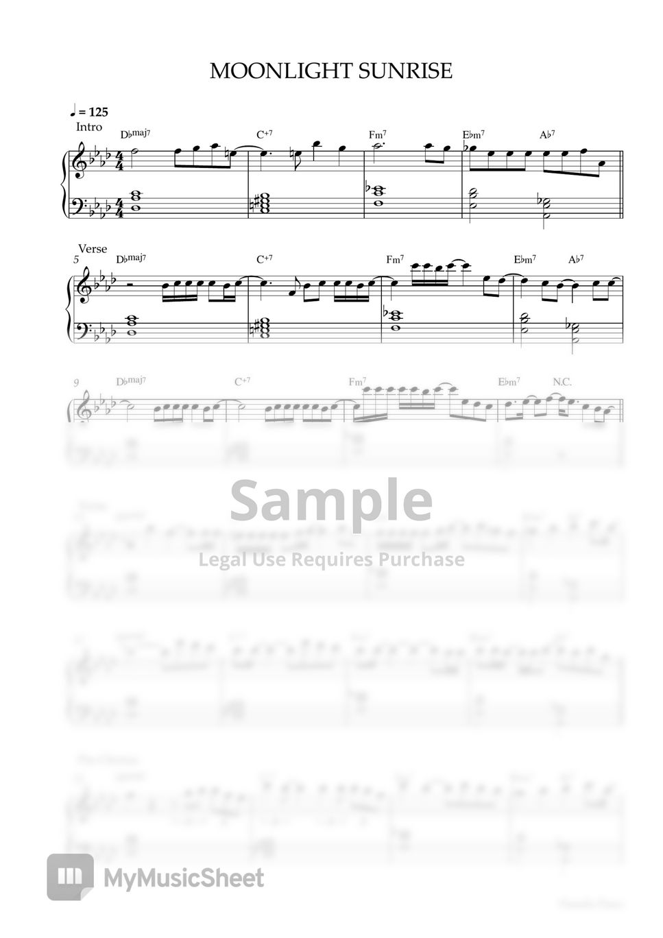 TWICE - MOONLIGHT SUNRISE (MEDIUM PIANO SHEET) by Pianella Piano