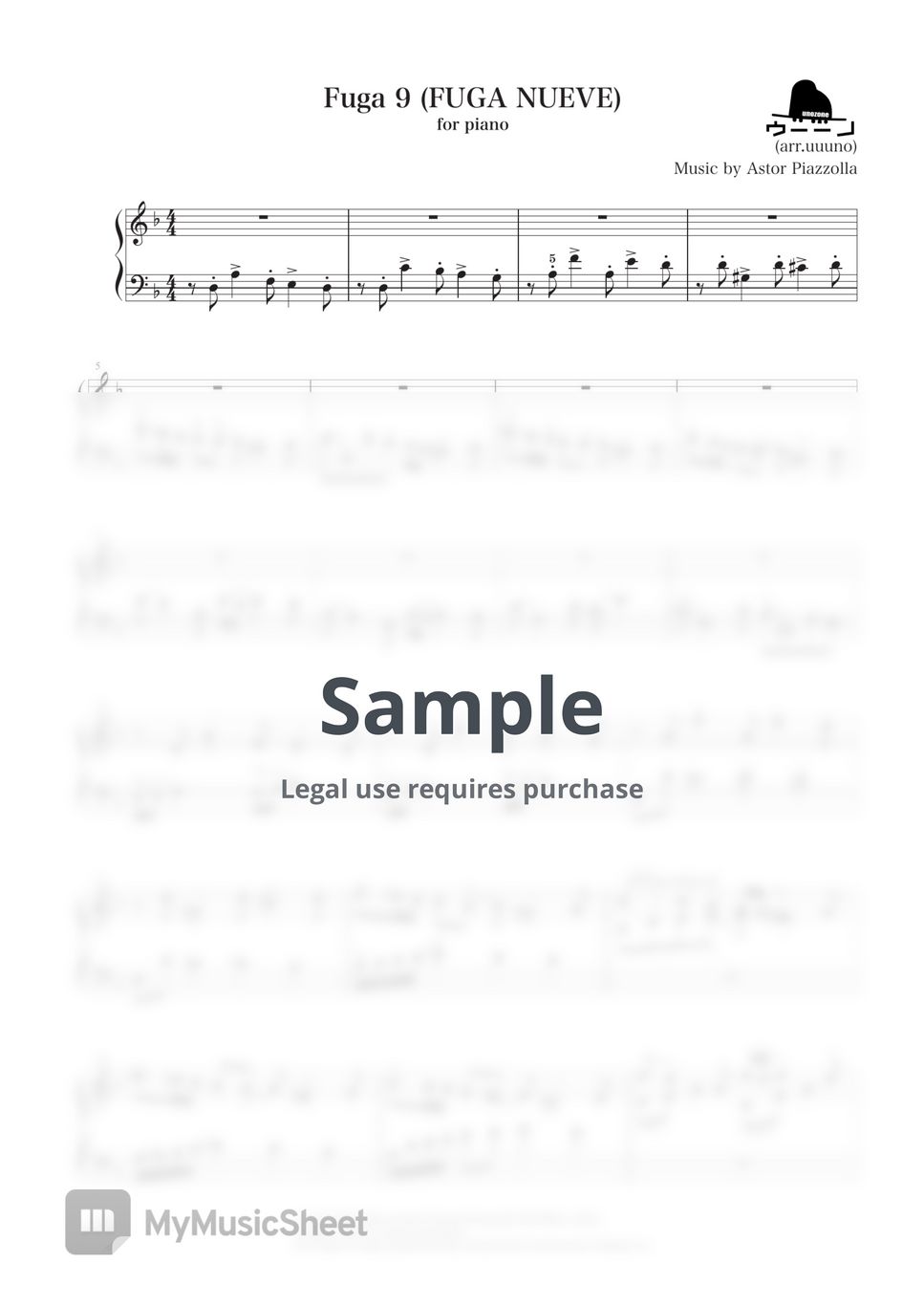 Astor Piazzolla Fuga 9 (FUGA NUEVE) Sheets by UUUNO