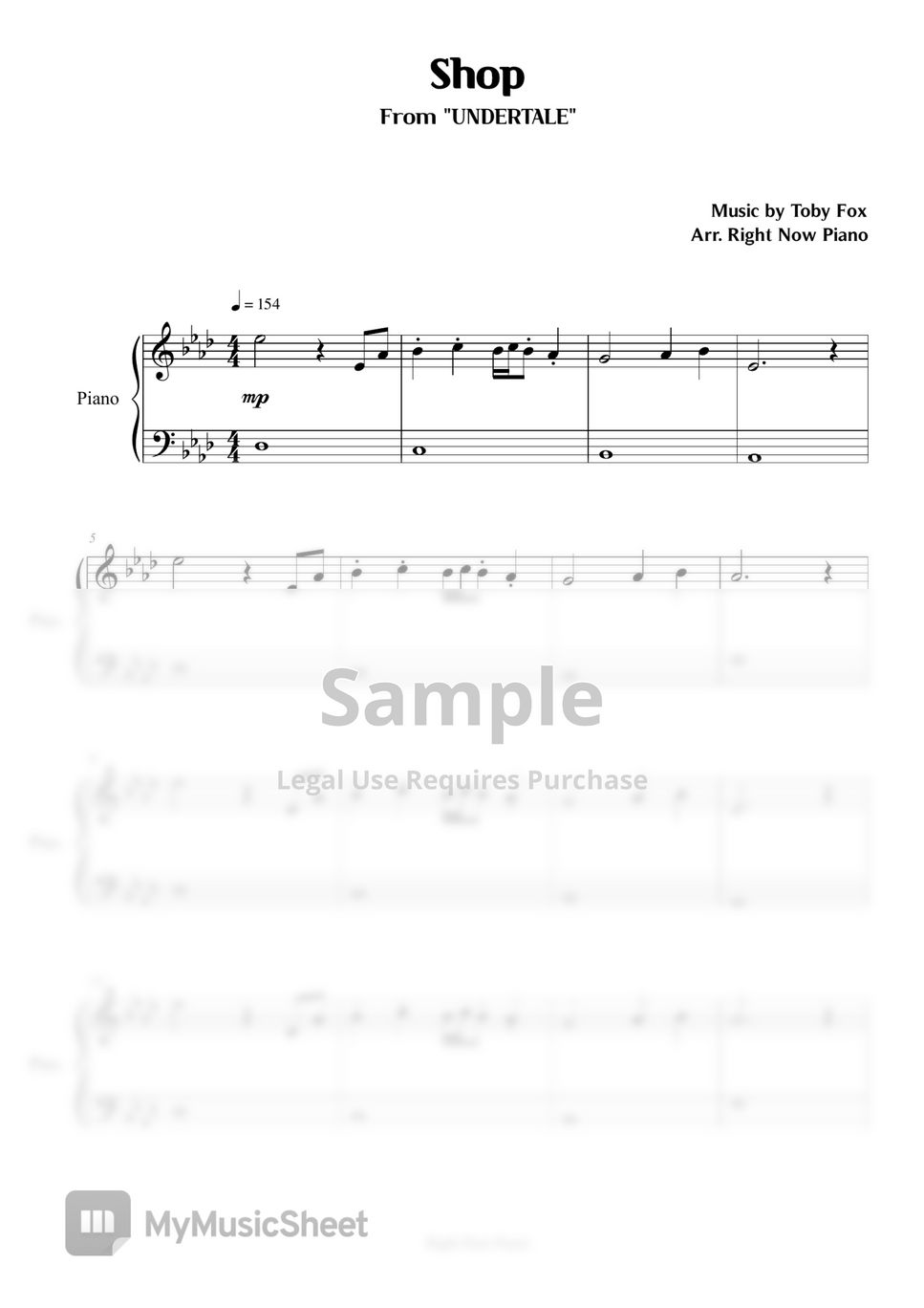 : Undertale Complete Piano Score - Sheet Music from the