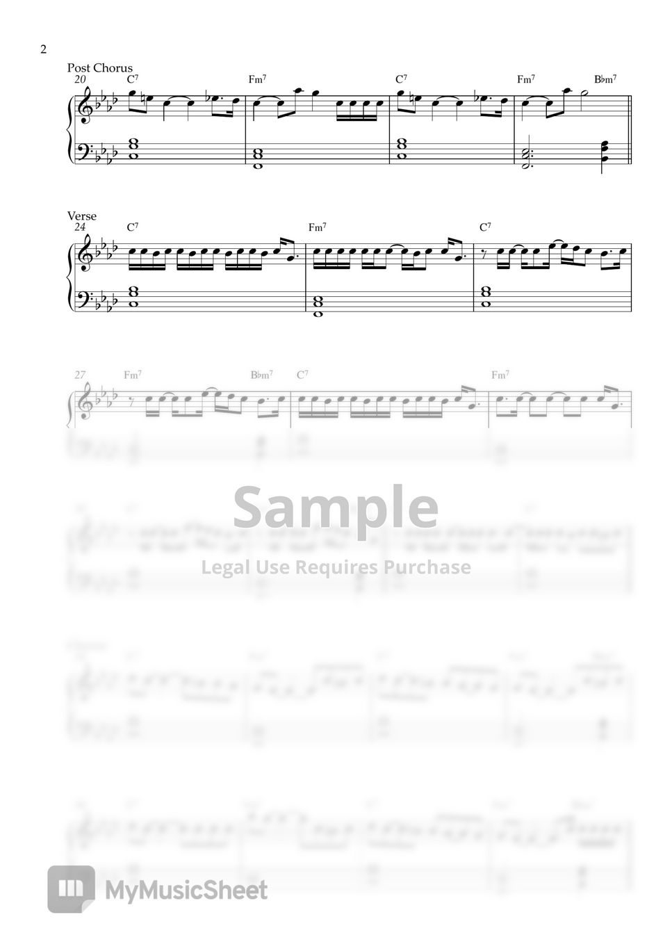 Jung Kook Ft Jack Harlow 3d Medium Piano Sheet Sheets By Pianella Piano 