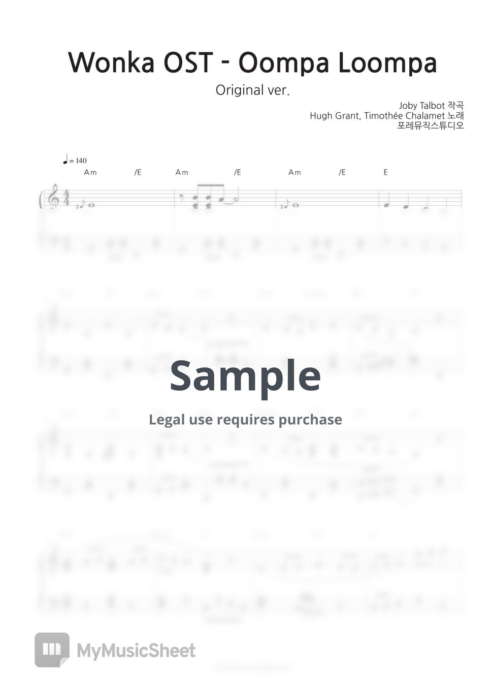 Hugh Grant, Timotheé Chalamet - Oompa-Loompa (Wonka OST) by Faure music studio