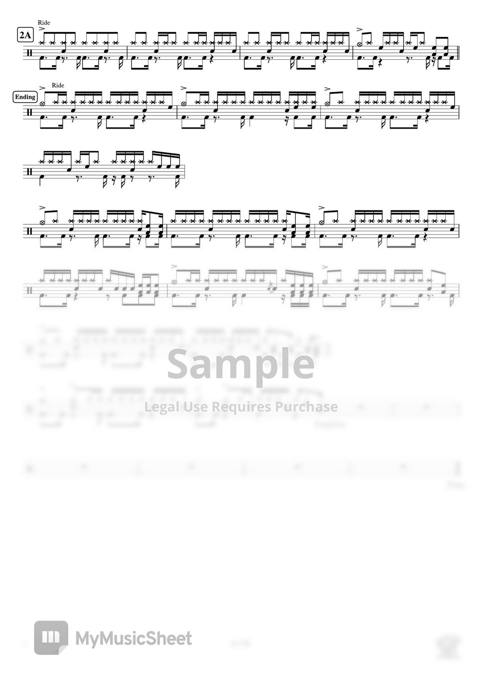 Tatsuro Yamashita / 山下達郎 - Natsu no Hi / 夏の陽 by Cookai's J-pop Drum sheet music!!!