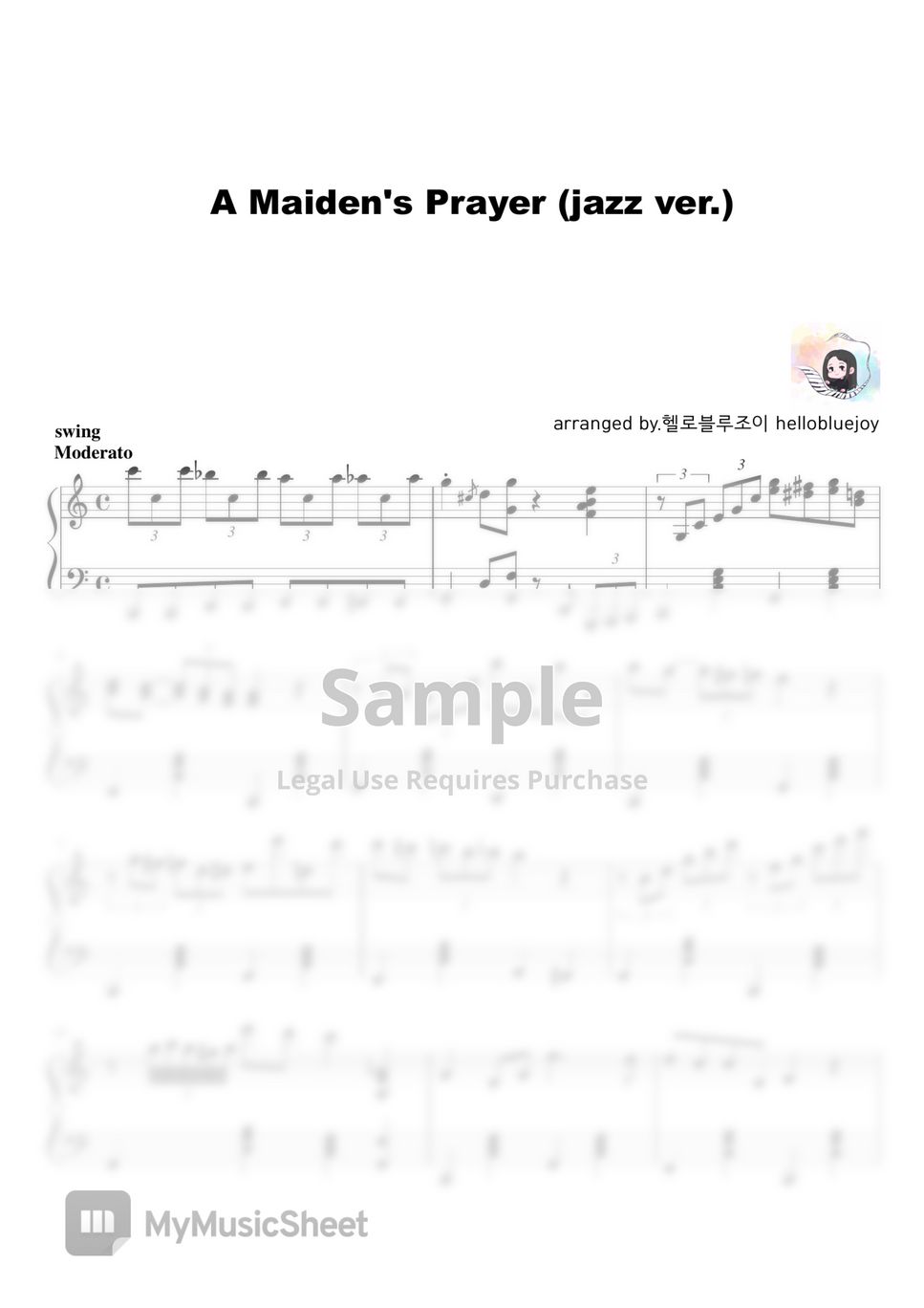 T. Badarzewska - The Maiden's Prayer (jazz ver.) by 헬로블루조이 hellobluejoy
