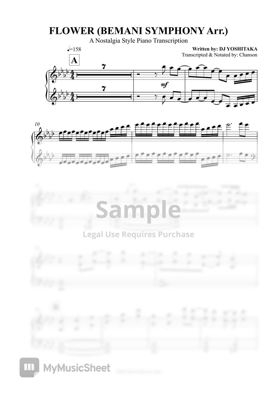 DJ YOSHITAKA - FLOWER (BEMANI SYMPHONY Arr.) ピアノ楽譜PDF
