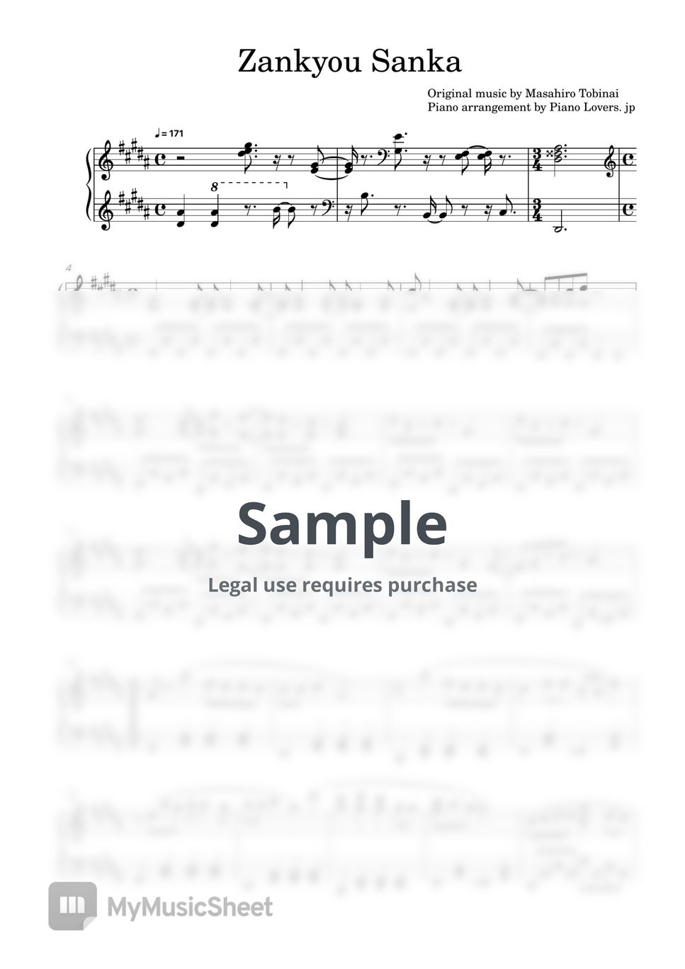 Aimer Zankyosanka (Demon Slayer / Piano Sheet Music / Beginner) Sheets by Piano Lovers. jp
