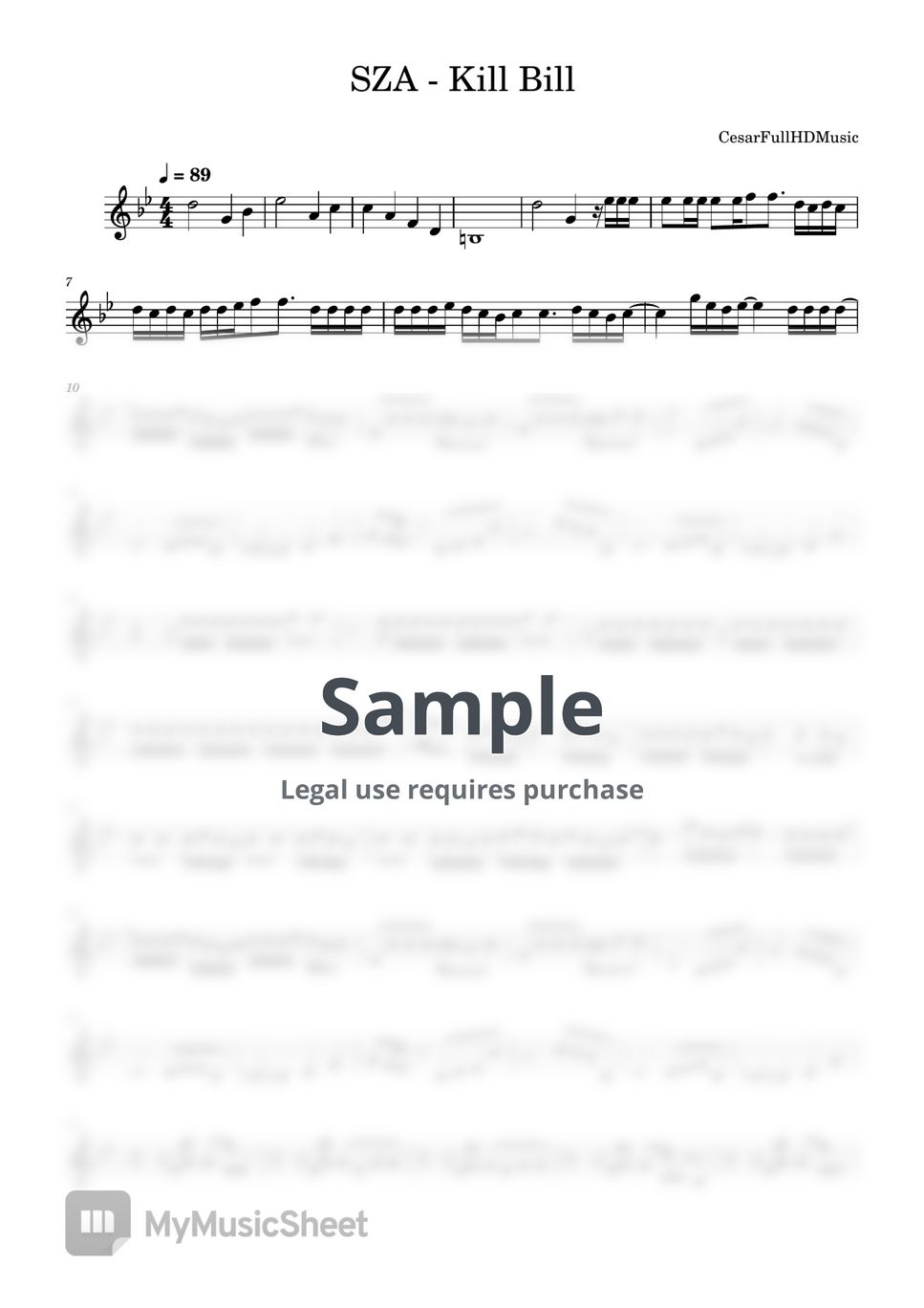 SZA Kill Bill Sheets
