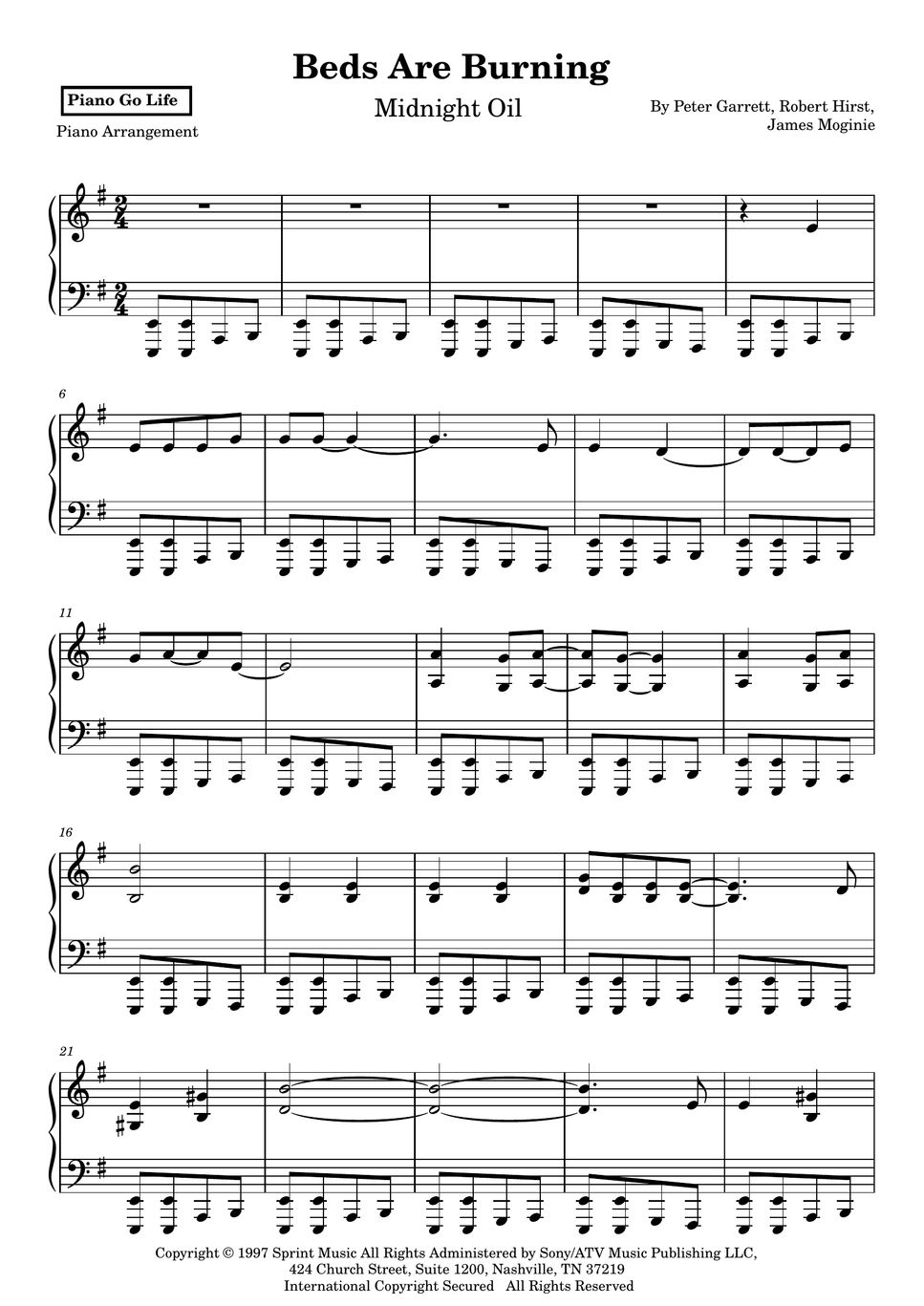 Midnight Oil Beds Are Burning Sheets by Piano Go Life