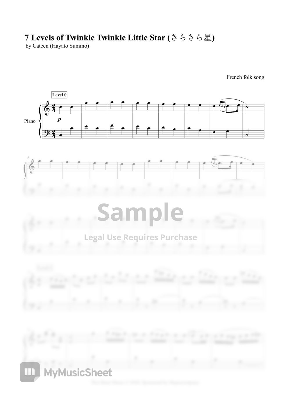 French Folk Song - 7 Levels of 小星星 by Cateen