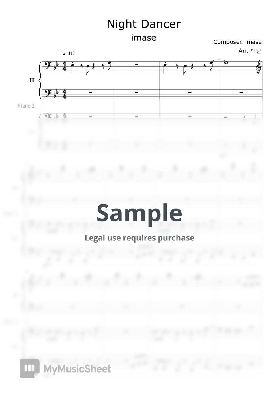 Imase Night Dancer Piano Sheets By Music Vin
