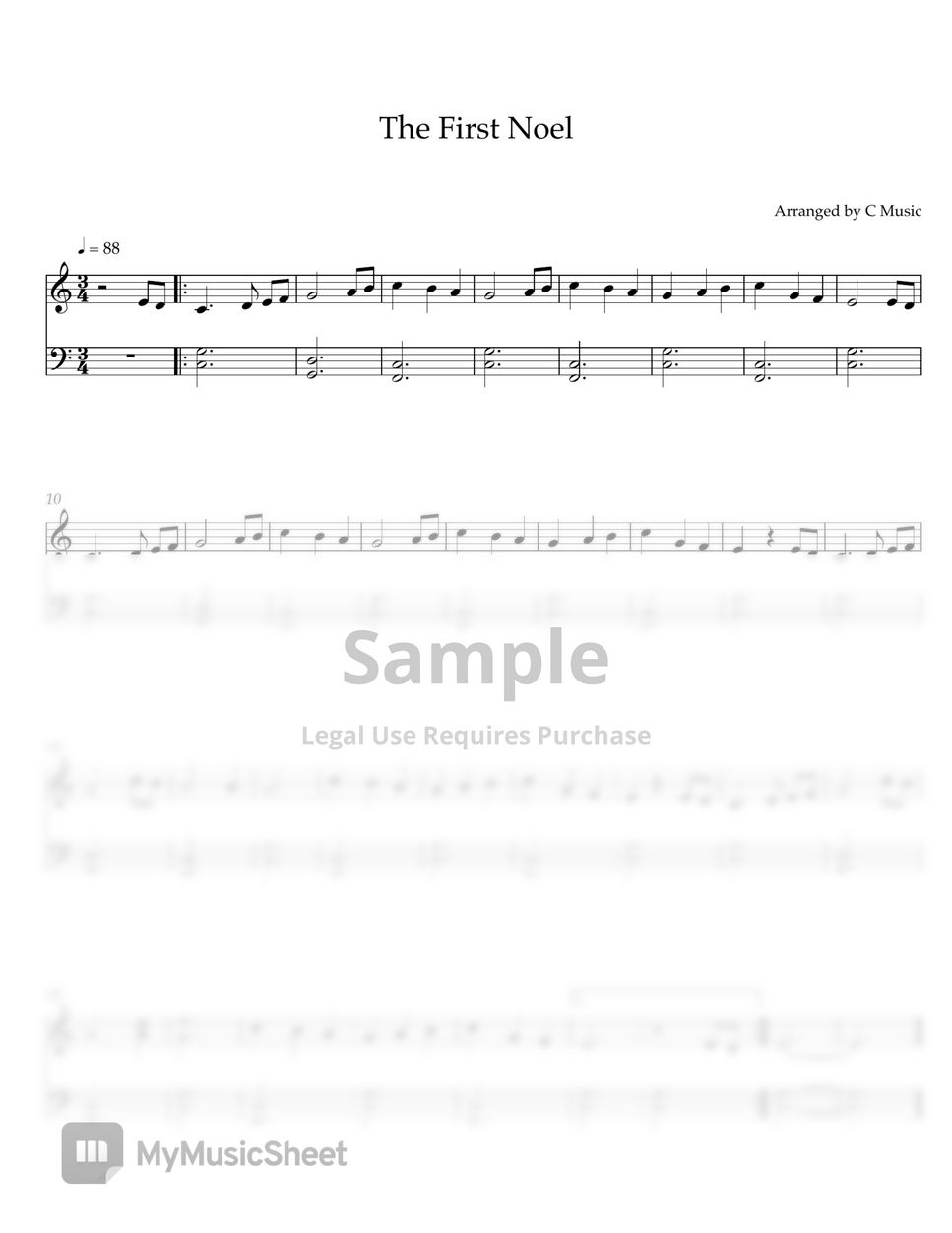 traditional-english-christmas-carol-the-first-noel-easy-sheets-by-c