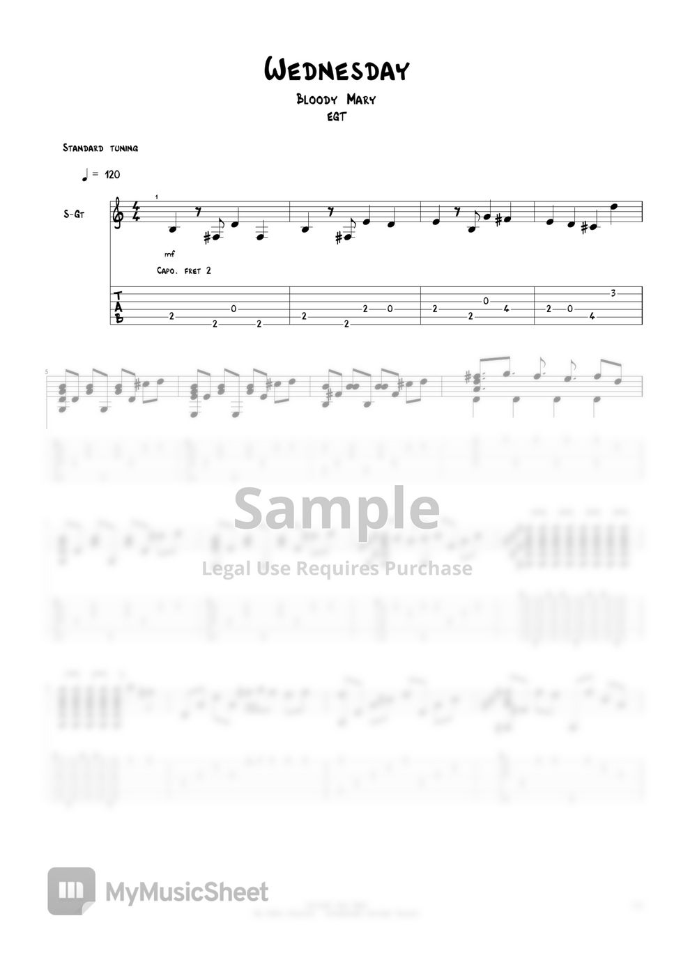 Lady Gaga Bloody Mary (OST Wednesday) Sheets by EGT