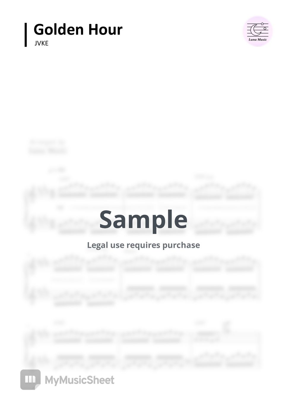 JVKE Golden Hour Original Piano Sheet Sheets By 