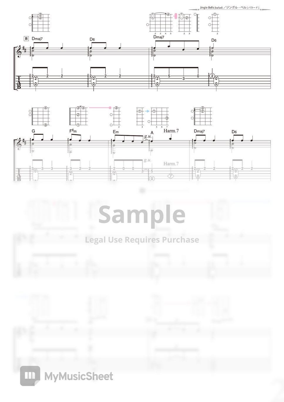 Traditional Jingle Bells [ballad] Solo Guitar Sheet By Daisuke