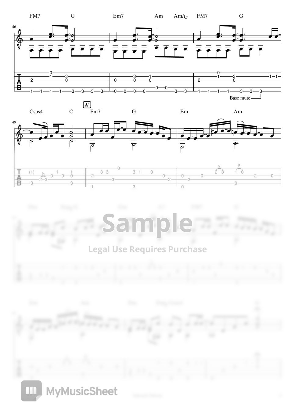 SEKAI NO OWARI - silent (Finger picking guitar) by 仲内拓磨