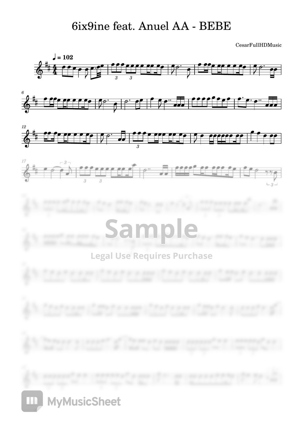 6ix9ine feat. Anuel AA BEBE Sheets