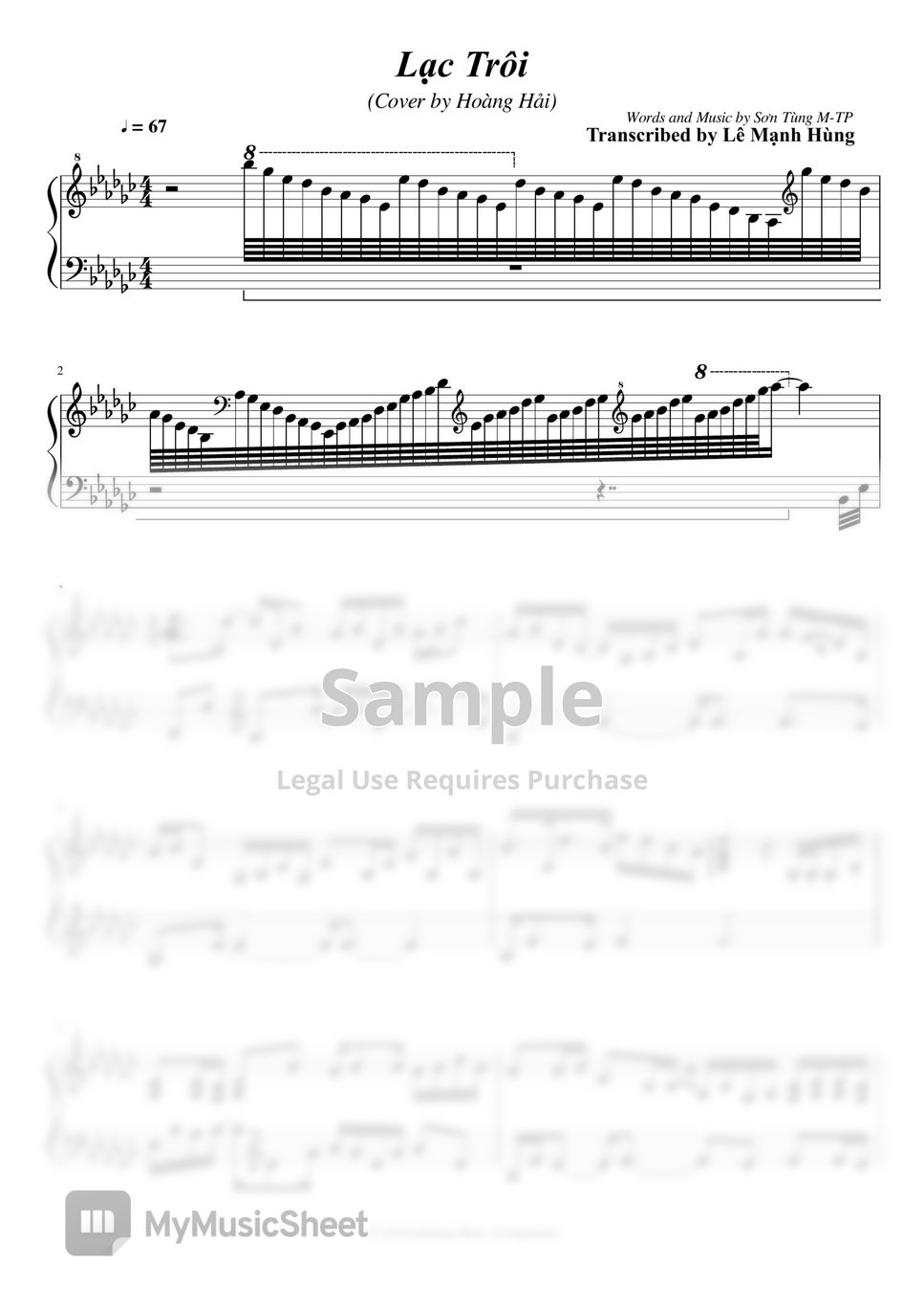 Cover by Hoàng Hải - LẠC TRÔI (Transcribed) Sheets by Le Manh Hung