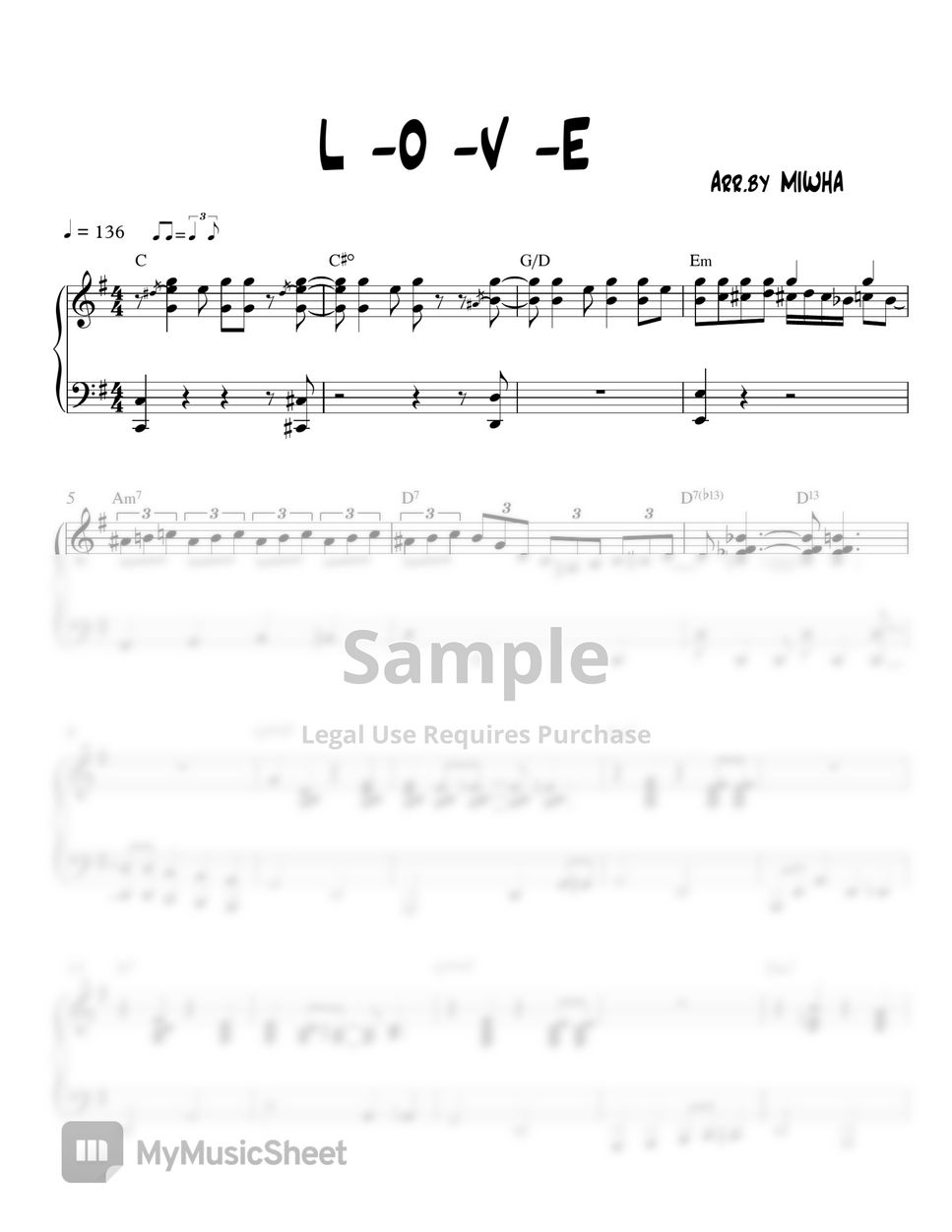 Nat King Cole - L.O.V.E (Jazz Piano) by MIWHA